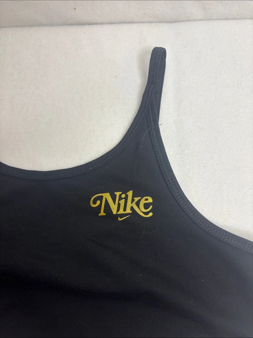 Nike Black Crop Sports Bra with Purple Floral Band